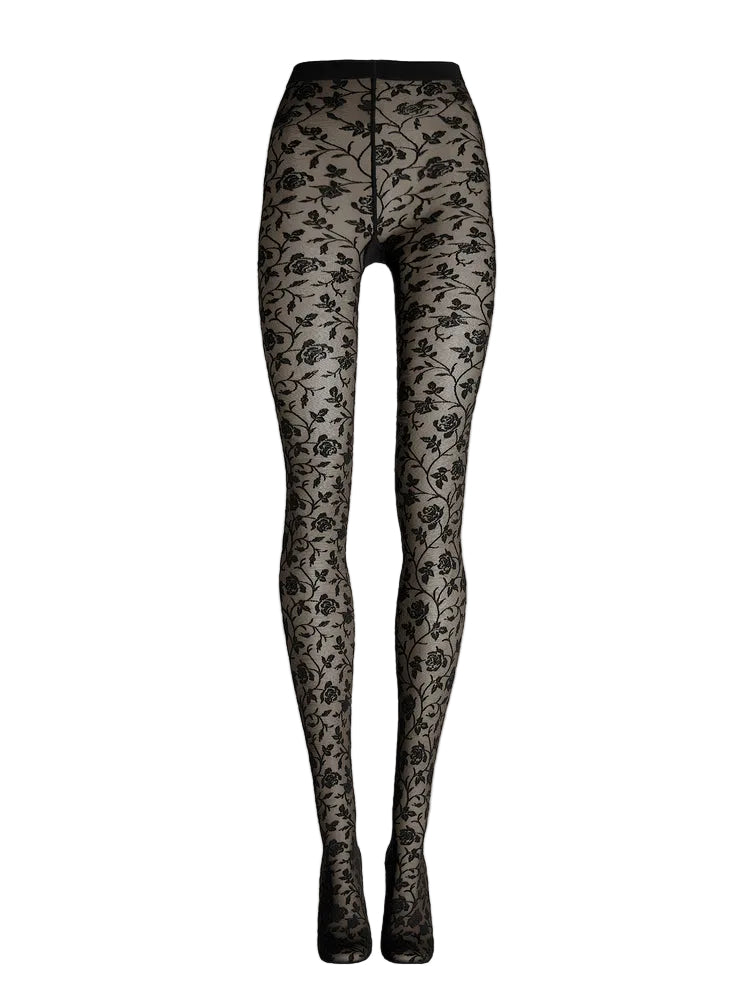 Rose Patterned Tights 17680